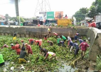 Antisipasi Banjir, DPU Tangsel Bersih-Bersih Enceng Gondok dan Lumpur