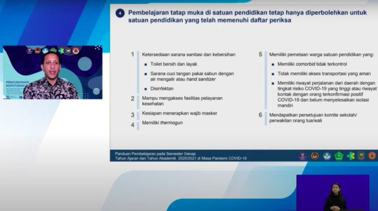 Mendikbud: Pembelajaran Tatap Muka Hanya Bagi Sekolah Yang Penuhi Daftar Periksa