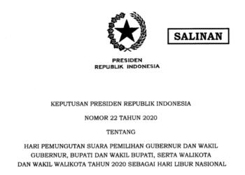 Pemerintah Tetapkan Hari Pilkada Serentak 9 Desember 2020 Sebagai Libur Nasional