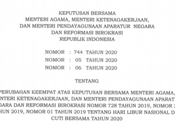 Pemerintah Keluarkan SKB 3 Menteri, Hapus Tiga Hari Cuti Bersama 2020