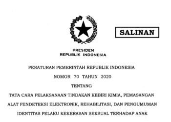 Inilah PP tentang Tindakan Kebiri Kimia & Pengumuman Identitas Pelaku Kekerasan Seksual Terhadap Anak