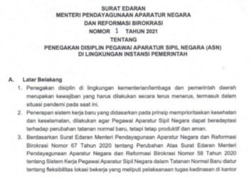 Menteri PANRB Terbitkan Edaran Mengenai Penegakan Disiplin ASN Di Lingkungan Instansi Pemerintah