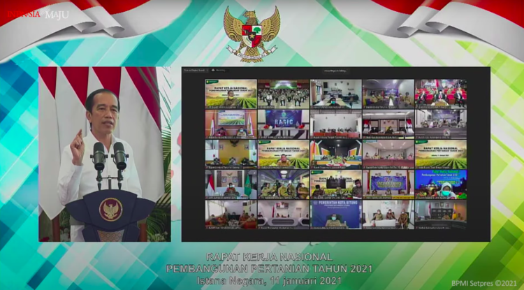 Presiden Jokowi Resmikan Rakernas Pembangunan Pertanian Tahun 2021