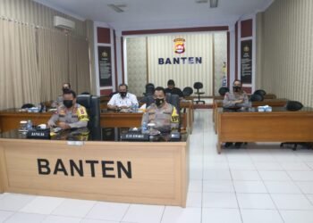 Kapolda Banten Ikuti Courtessy Call Kapolri Dengan Ketum Rabithah Alawiyah Melalui Zoom Meeting