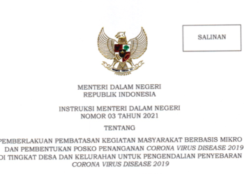 Mendagri Keluarkan Instruksi Mengenai PPKM Mikro dan Pembentukan Posko COVID-19 Tingkat Desa & Kelurahan