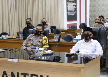 Wakapolda Banten didampingi PWNU Banten Ikuti Vicon Kapolri bersama Ketua PBNU