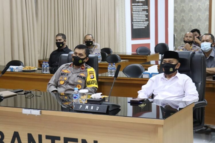 Wakapolda Banten didampingi PWNU Banten Ikuti Vicon Kapolri bersama Ketua PBNU