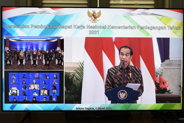 Buka Rakernas Kemendag, Presiden Dorong Kontribusi Besar Sektor Perdagangan Bagi Pemulihan Ekonomi
