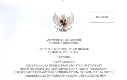 Mendagri Keluarkan Instruksi Mengenai Pelaksanaan PPKM Mikro di 15 Provinsi