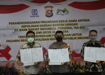 Polda Banten Bersama Bank BRI dan PT Dwi Griya Sejahtera Jalin Kerjasama Guna Penyediaan Perumahan Bagi Anggota Polri