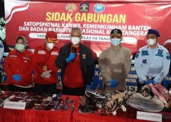 Ratusan Barang Elektronik Di Sel Tahanan Lapas Pemuda Tangerang Disita saat Razia
