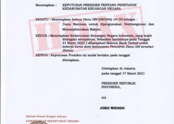Kemensetneg: Pemerintah Tidak Pernah Terbitkan Keppres Penetapan Kedaruratan Keuangan Negara