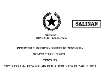 Inilah Keppres tentang Cuti Bersama Pegawai ASN Tahun 2021