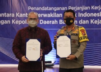 Kapolda Banten dan Kepala Bank Indonesia Provinsi  Banten Tandatangani Perjanjian kerjasama Keamanan