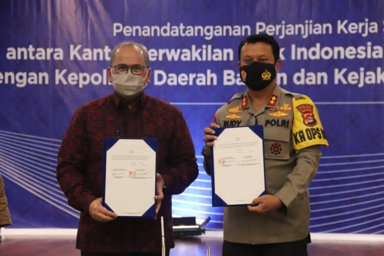 Kapolda Banten dan Kepala Bank Indonesia Provinsi  Banten Tandatangani Perjanjian kerjasama Keamanan