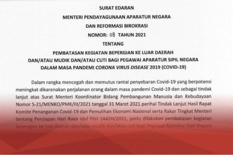 Menteri PANRB Larang ASN Mudik dan Cuti Saat Lebaran