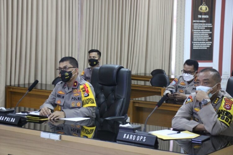 Polda Banten Ikuti Rakor PPKM Mikro Melalui Zoom Meeting