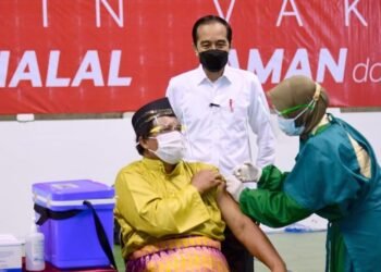 Presiden Jokowi Tinjau Vaksinasi Massal di Provinsi Riau
