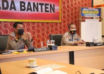 Kapolda Banten Hadiri Zoom Meeting Rakor Strategi Vaksinasi Pada PPKM Darurat