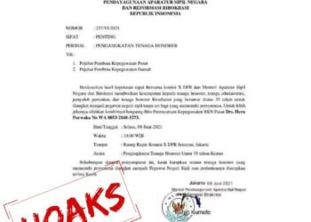 Kementerian PANRB Imbau Masyarakat Waspadai Beredarnya Surat Palsu Pengangkatan Honorer