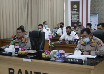 Polda Banten Gelar Anev Mingguan Bidang Opsnal dan Pembinaan