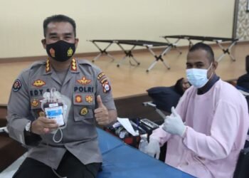 Sambut Hari Bhayangkara ke -75, Polda Banten Gelar Bhakti Sosial Donor Darah