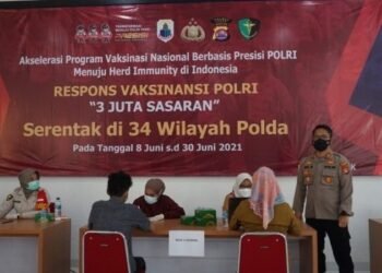 Vaksinasi Massal Polda Banten Sasar 1.610 Orang