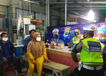 “Yuk Ngopi Wae” Cara Ampuh Ditlantas Polda Banten Berikan Imbauan Prokes