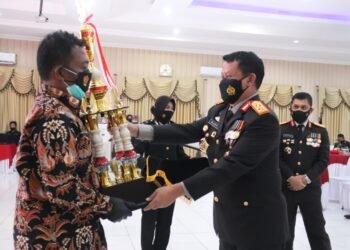 Hari Bhayangkara Ke 75, Polda Banten Berikan Penghargaan Kepada Desa/Kelurahan Pemenang Lomba PPKM Mikro