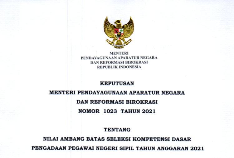 Kementerian PANRB Tetapkan Nilai Ambang Batas SKD Seleksi CPNS 2021
