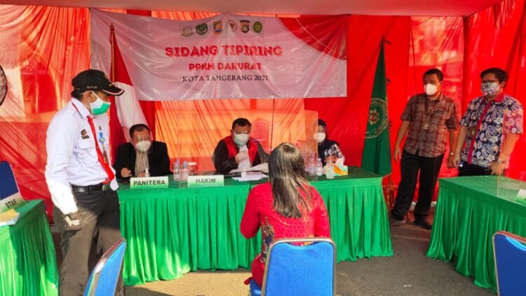 Langgar PPKM Darurat, Puluhan Warga Disidang Tipiring