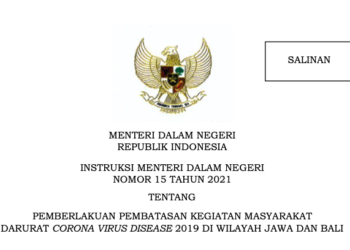 Mendagri Terbitkan Instruksi tentang PPKM Darurat Jawa-Bali