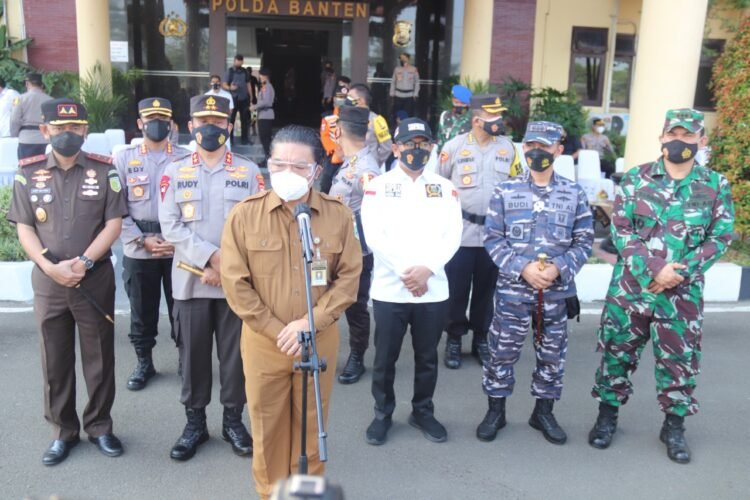 PPKM Darurat Diberlakukan, Polda Banten Gelar Pasukan Pengamanan