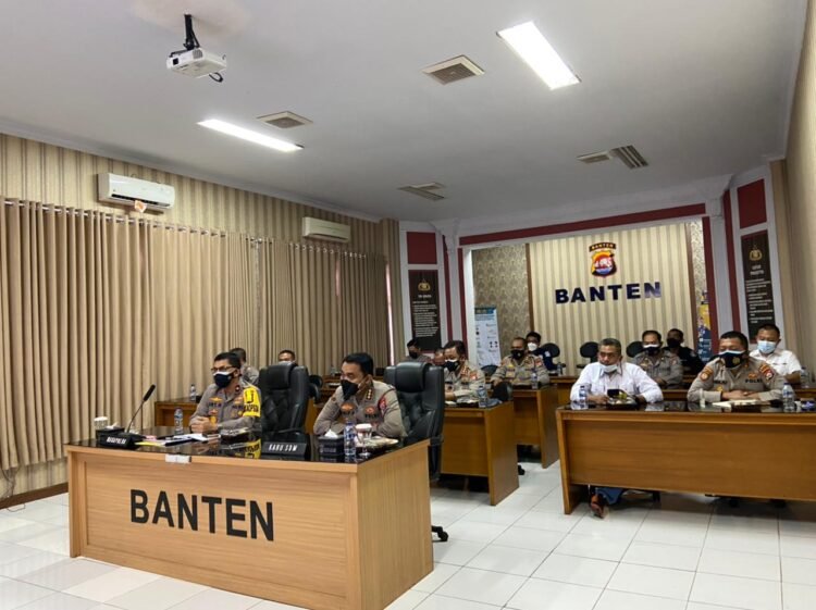 Polda Banten Ikuti Rakor Pengaturan WFO/WFH Dalam Sektor Essensial dan Kritikal