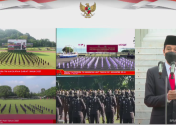 Presiden Jokowi Lantik 700 Perwira TNI dan Polri Tahun 2021