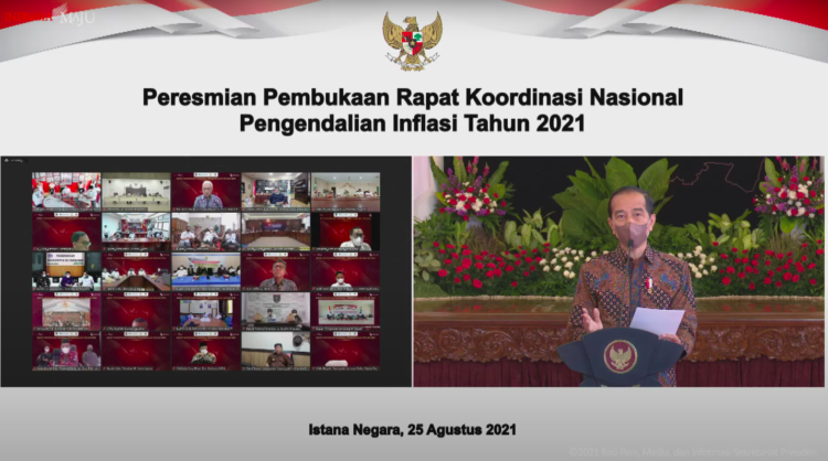Presiden Jokowi Buka Rakornas Pengendalian Inflasi 2021