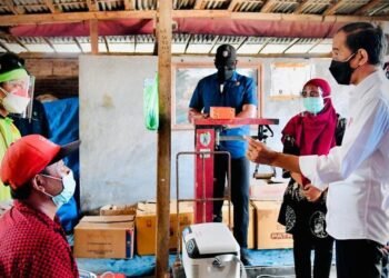 Presiden Joko Widodo Tinjau Vaksinasi di Kampung Nelayan