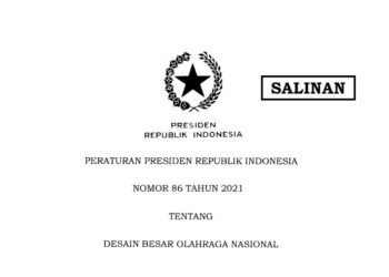 Presiden Jokowi Terbitkan Perpres 86/2021 tentang Desain Besar Olahraga Nasional