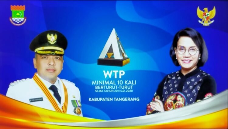 WTP 10 Tahun Berturut-turut, Pemkab Tangerang Raih Penghargaan Menteri Keuangan