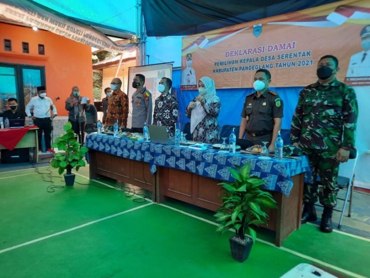 Kapolres Pandeglang Polda Banten Hadiri Deklarasi Damai Pilkades Di Saketi