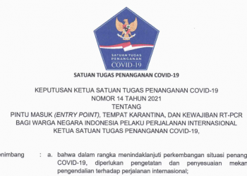 Satgas COVID-19 Terbitkan Edaran Mengenai Pintu Masuk dan Tempat Karantina Bagi WNI dari Luar Negeri