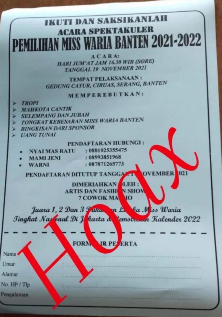 Kabid Humas Polda Banten : Pemilihan Miss Waria Banten 2021-2022 Hoax