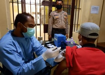 Kawasan Wajib Vaksinasi Covid 19 di Tahanan Polres Pandeglang Polda Banten