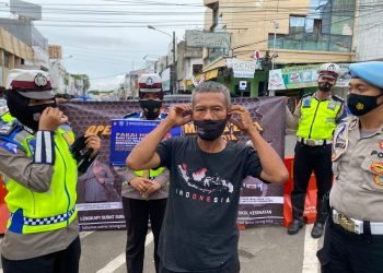 Operasi Zebra Maung Sat Lantas Polres Serang Kota Polda Banten Berikan Himbauan Prokes