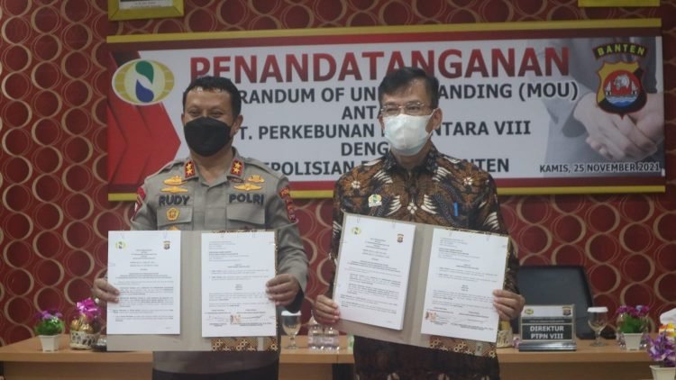 Polda Banten Tanda Tangani MoU Pengamanan Dengan Obvitnas  PTPN VIII