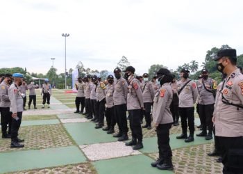 Polres Cilegon Polda Banten Laksanakan Pengamanan Vaksinasi DPP IWAPI – Polri di Cilegon