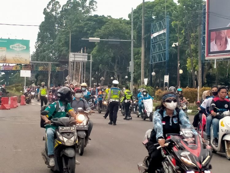 Polres Serang Kota Laksanakan PAM dan Monitoring Aksi Unras ASPSB