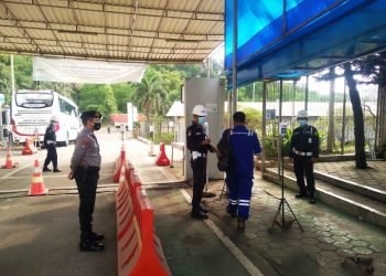 Ditpamobvit Polda Banten Lakukan Pengamanan di PT Krakatau Steel