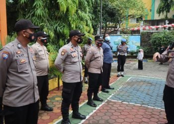 Polres Cilegon Melaksanakan Apel Kesiapan Pengamanan Kegiatan Vaksinasi Merdeka Anak