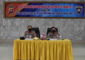 Satbinmas Polres Cilegon Polda Banten Laksanakan Rapat Koordinasi HUT Satpam